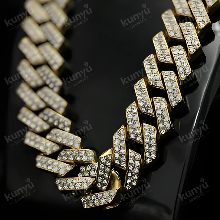 Glinsterende Strass Cubaanse schakelketting