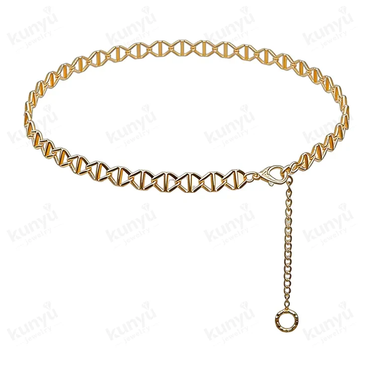 Gouden metalen riemketting Gouden metalen riemketting