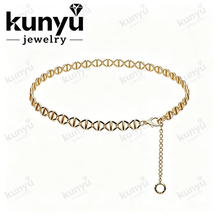 Gouden metalen riemketting Gouden metalen riemketting