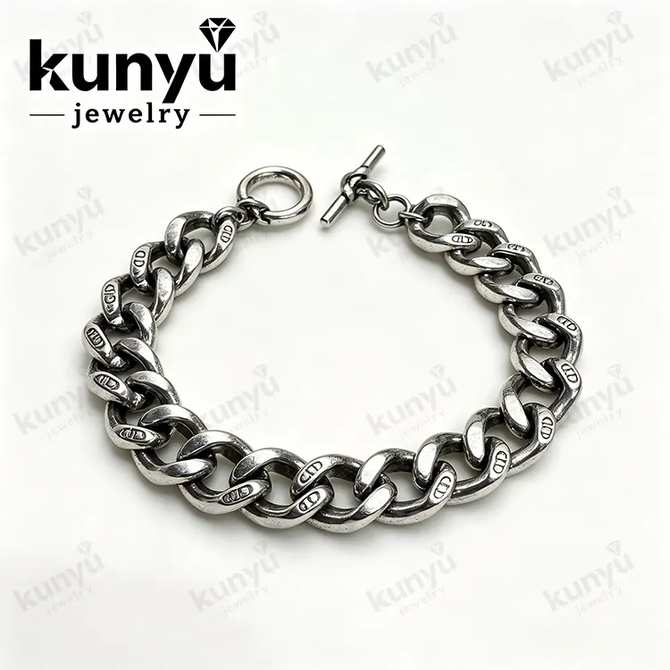 Handgemaakte antiek verzilverde ketting